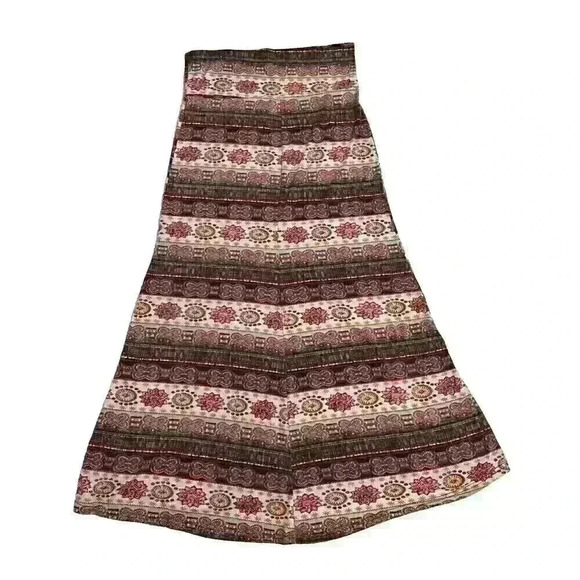 Shosho Womens L/XL Multicolor Boho Maxi Skirt High Waist Soft Stretchy Geometric - Picture 9 of 9